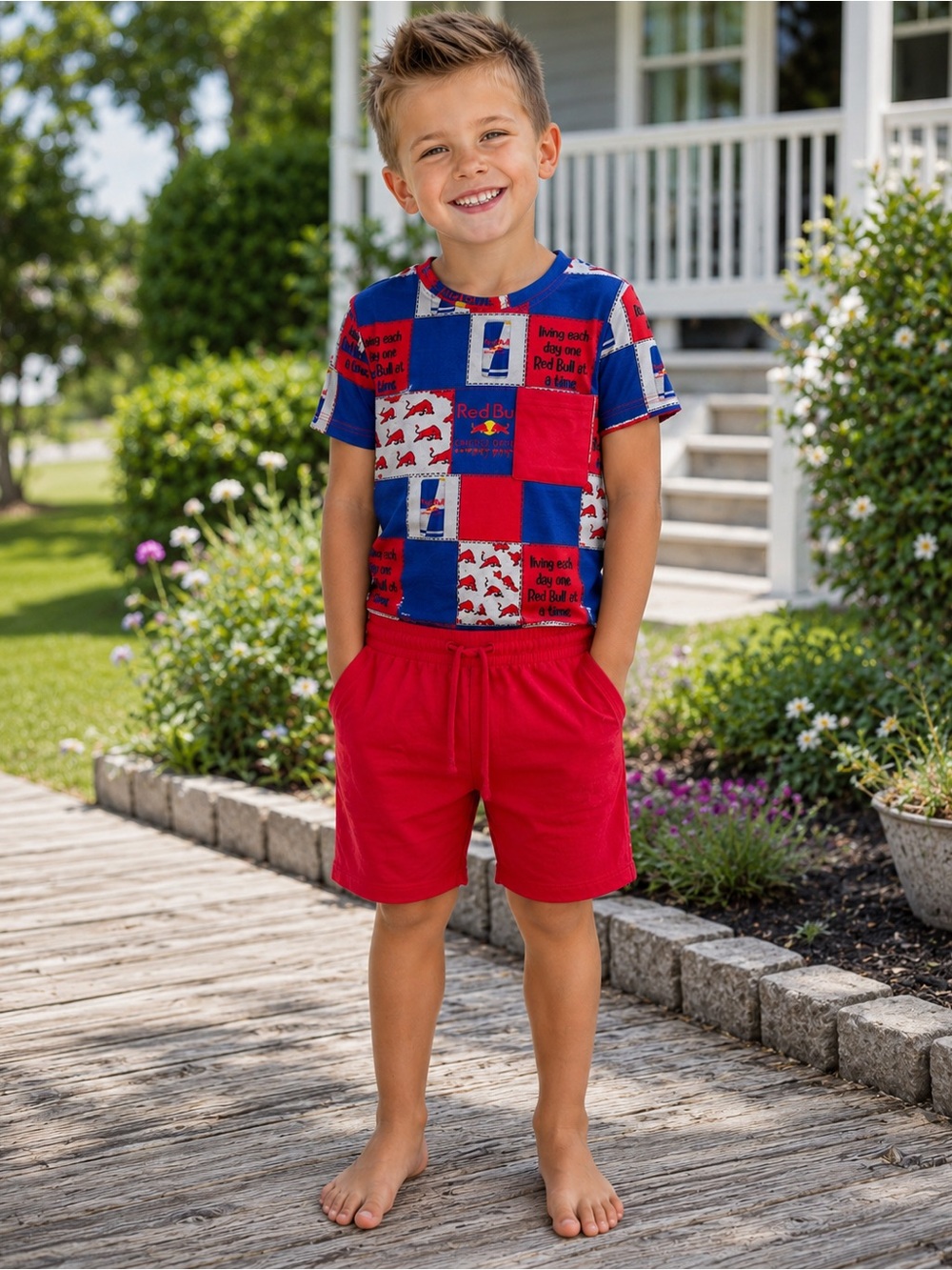 GiGi’s Closet Red Bull Inspired Bamboo Lounge Set NWT 7-8T